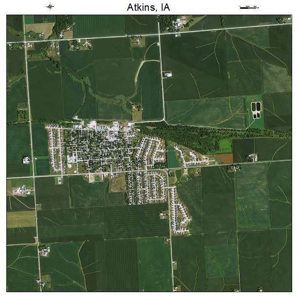Aerial Photography Map of Atkins, IA Iowa