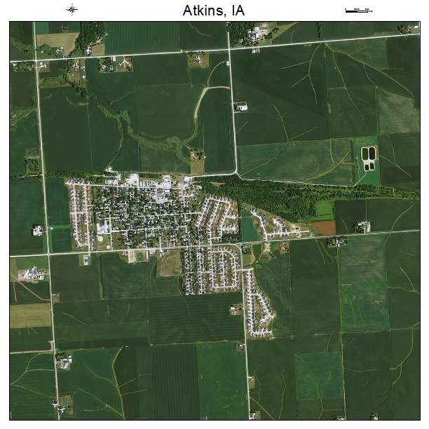 Atkins, IA air photo map