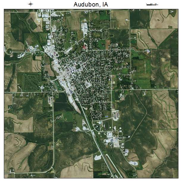 Audubon, IA air photo map