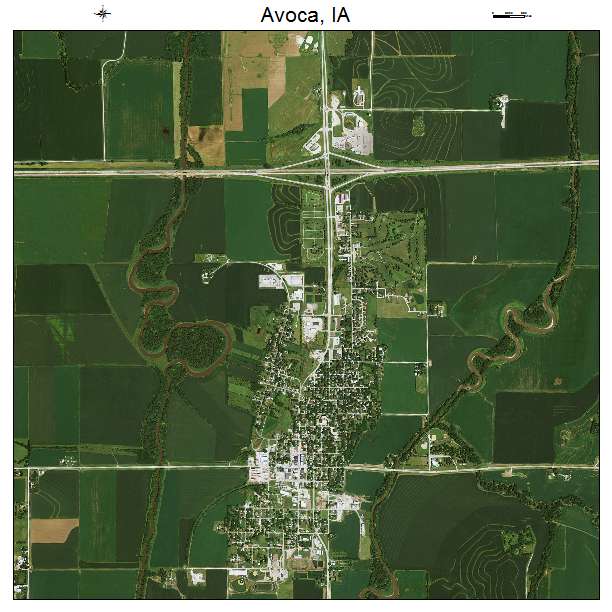 Avoca, IA air photo map