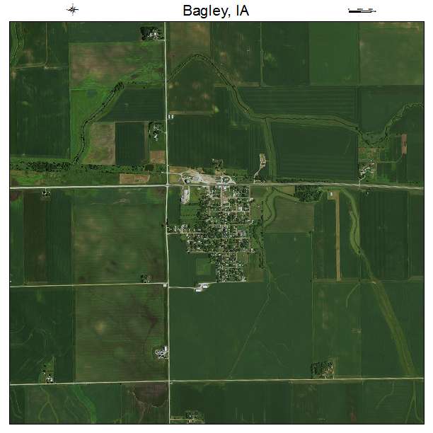 Bagley, IA air photo map