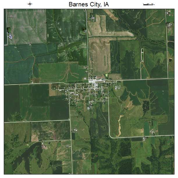 Barnes City, IA air photo map