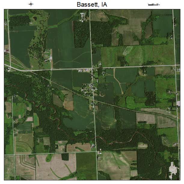 Bassett, IA air photo map