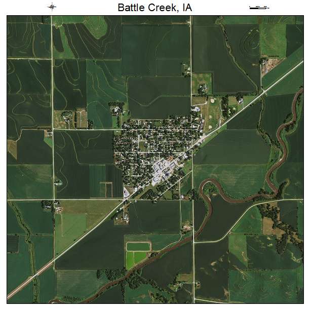 Battle Creek, IA air photo map