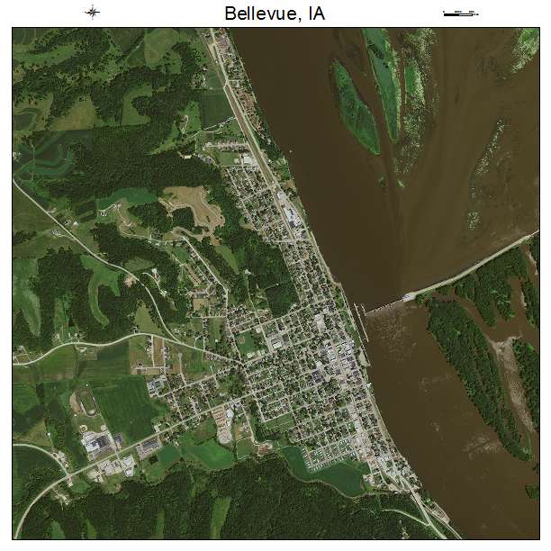 Bellevue, IA air photo map