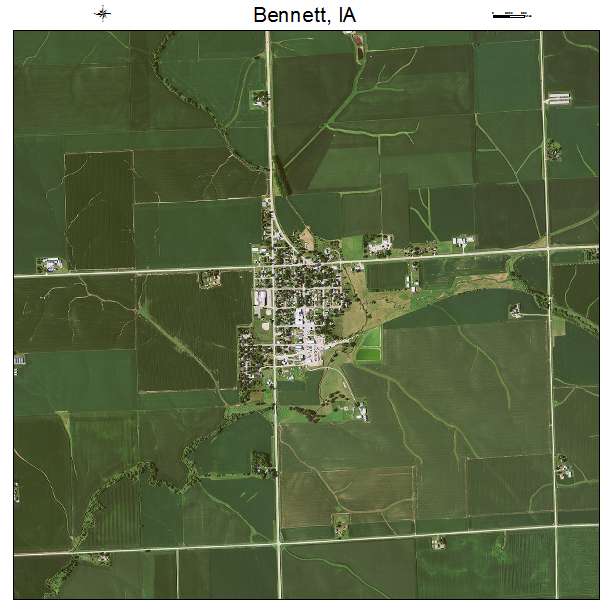 Bennett, IA air photo map