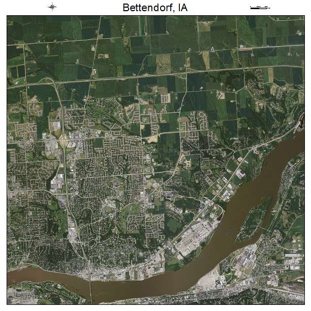 Bettendorf, IA air photo map