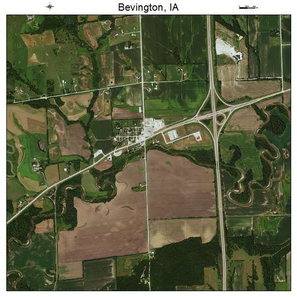 Bevington, IA air photo map