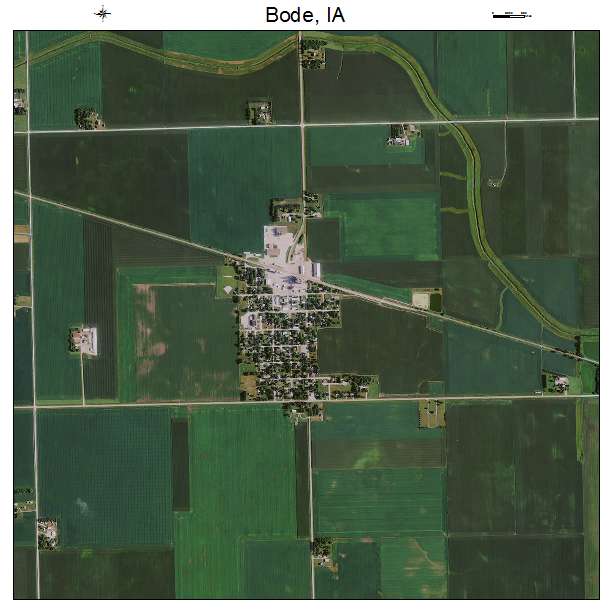 Bode, IA air photo map