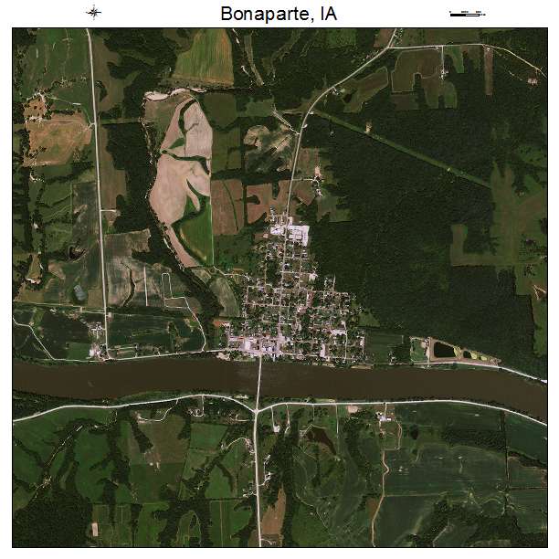 Bonaparte, IA air photo map
