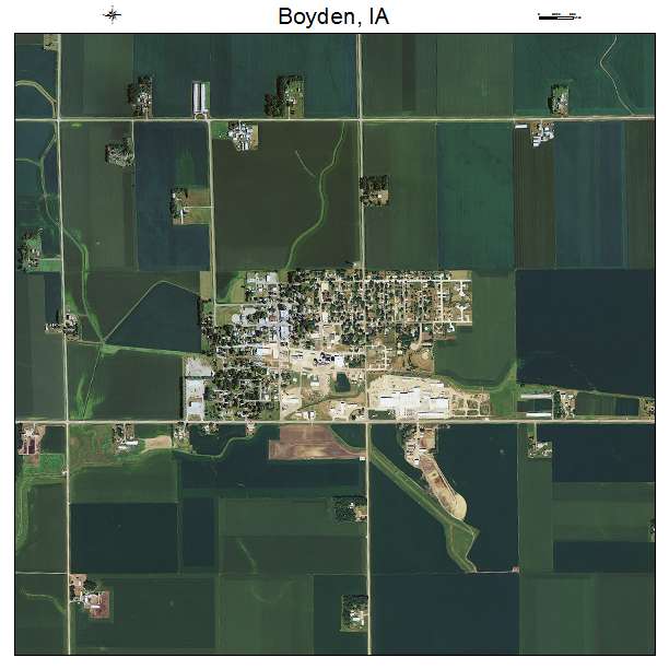 Boyden, IA air photo map