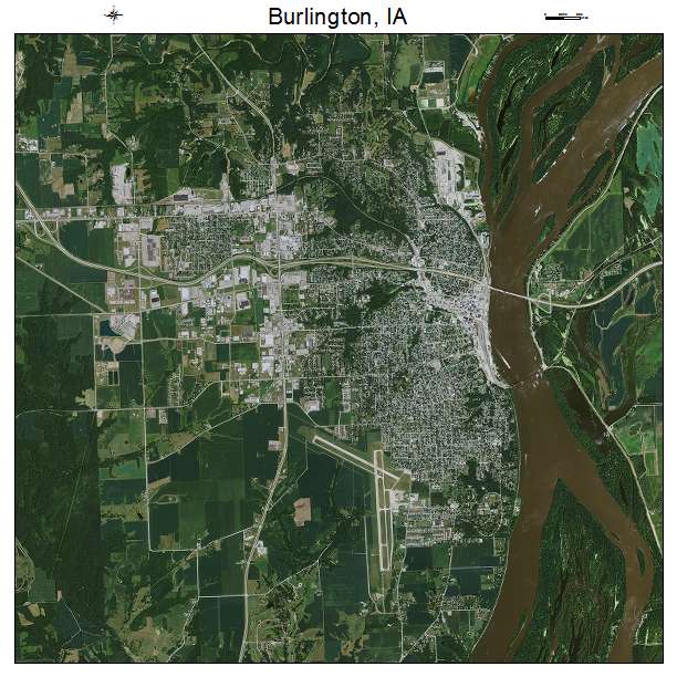 Burlington, IA air photo map