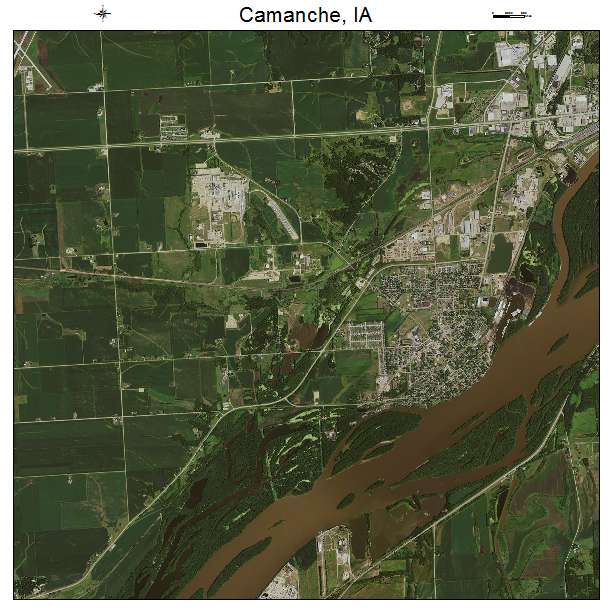 Camanche, IA air photo map