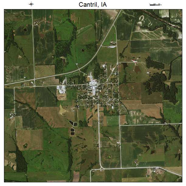 Cantril, IA air photo map