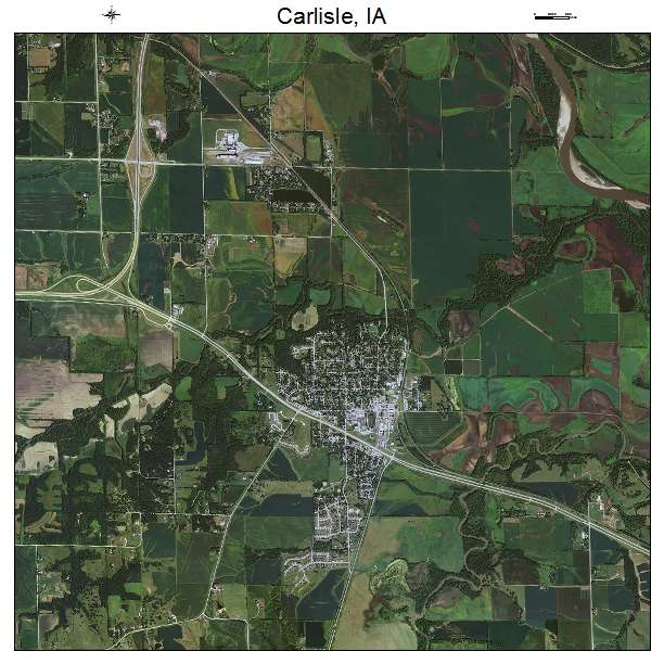 Carlisle, IA air photo map