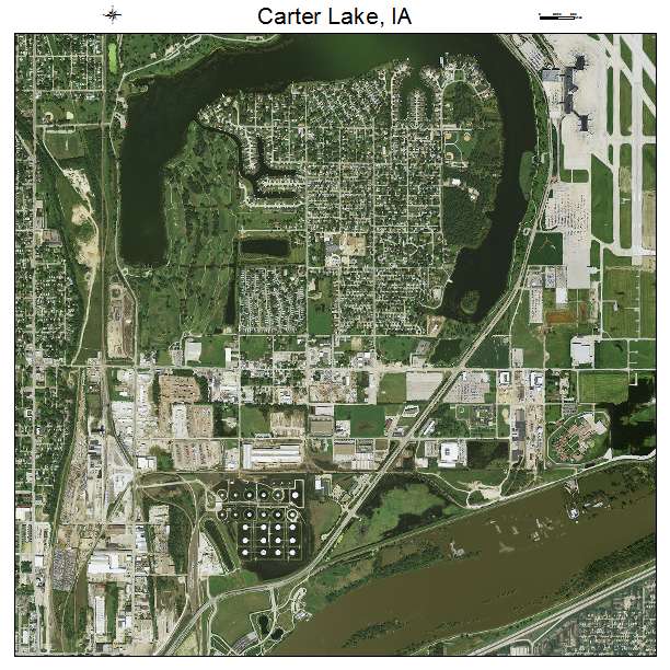 Carter Lake, IA air photo map