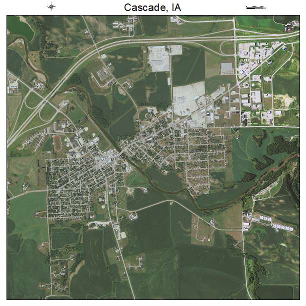 Cascade, IA air photo map