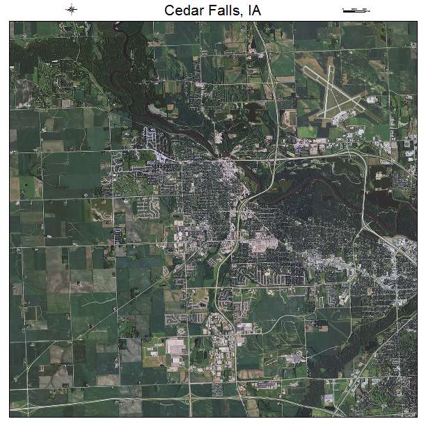 Cedar Falls, IA air photo map