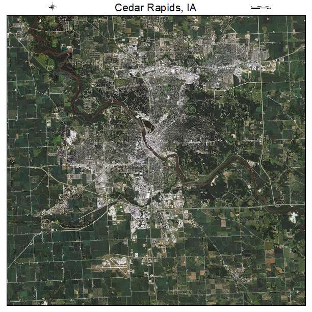 Cedar Rapids, IA air photo map