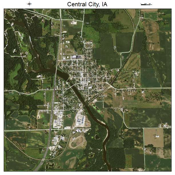 Central City, IA air photo map