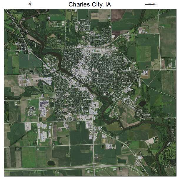 Charles City, IA air photo map