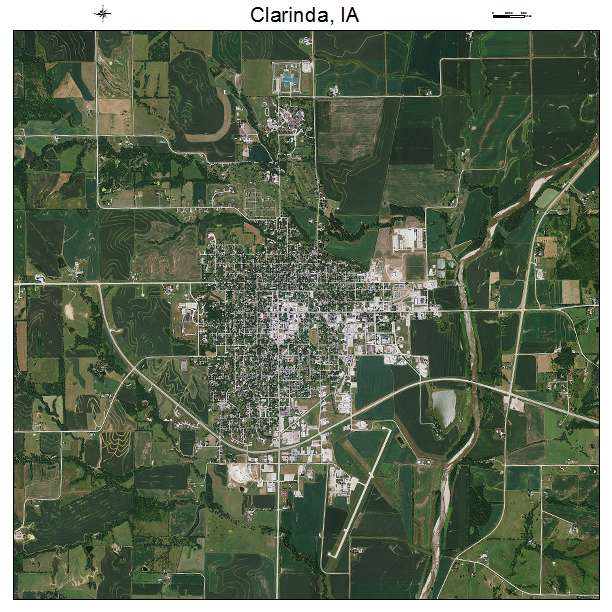 Clarinda, IA air photo map