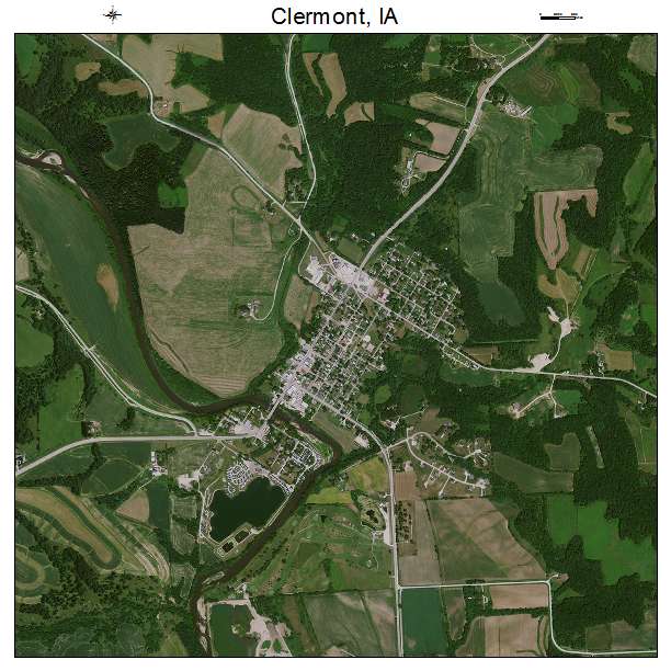 Clermont, IA air photo map