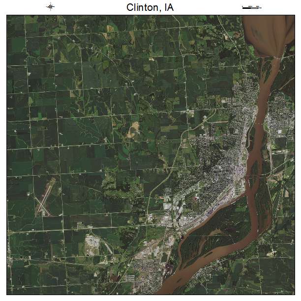 Clinton, IA air photo map
