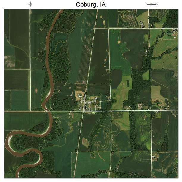 Coburg, IA air photo map