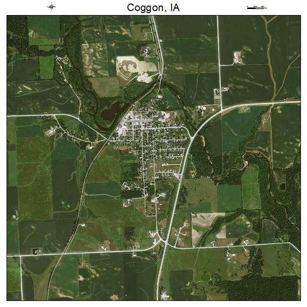 Aerial Photography Map of Coggon, IA Iowa