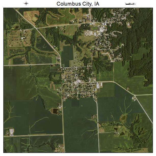 Columbus City, IA air photo map
