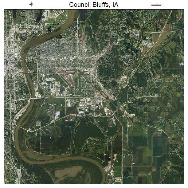 Council Bluffs, IA air photo map