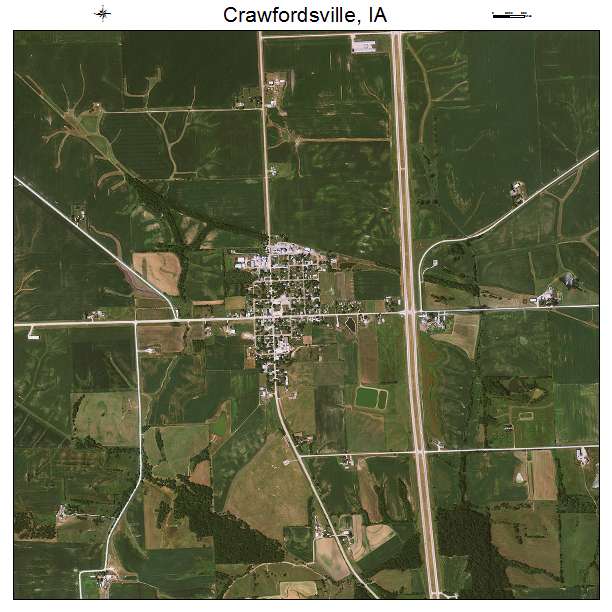 Crawfordsville, IA air photo map
