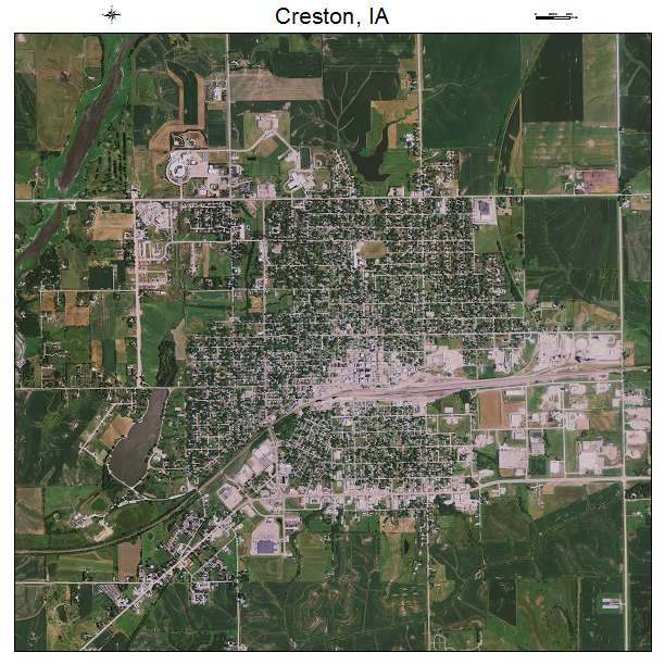 Creston, IA air photo map