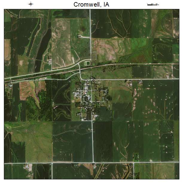 Cromwell, IA air photo map
