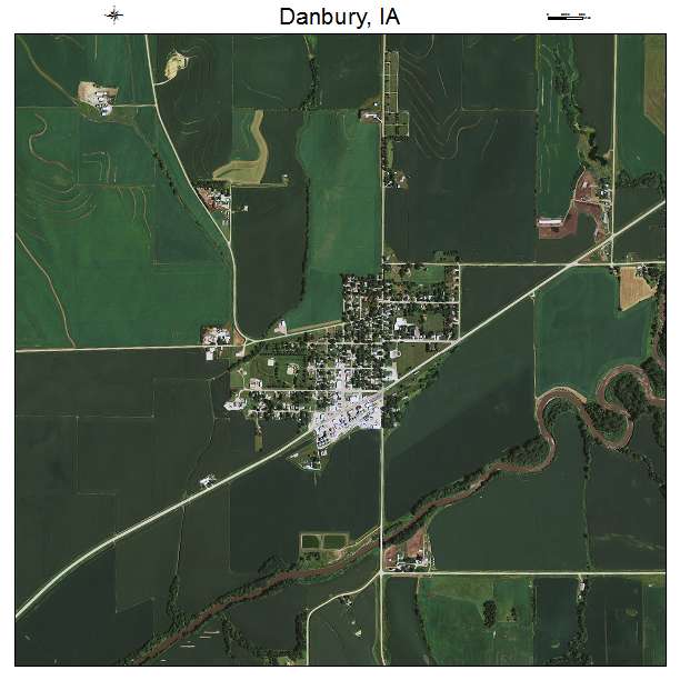 Danbury, IA air photo map