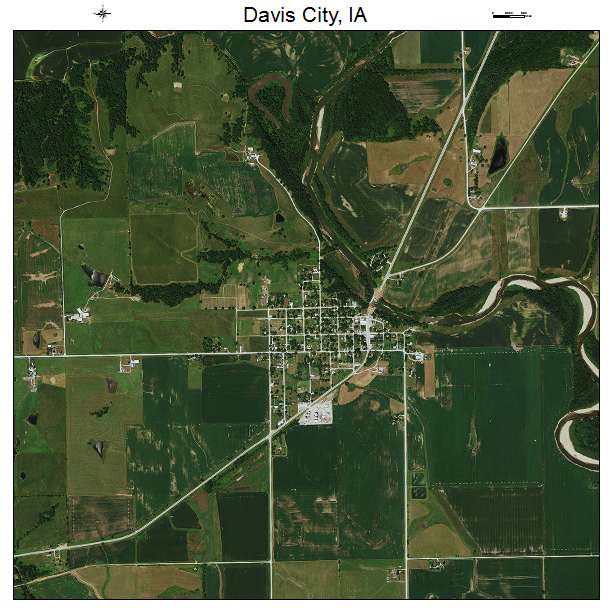 Davis City, IA air photo map