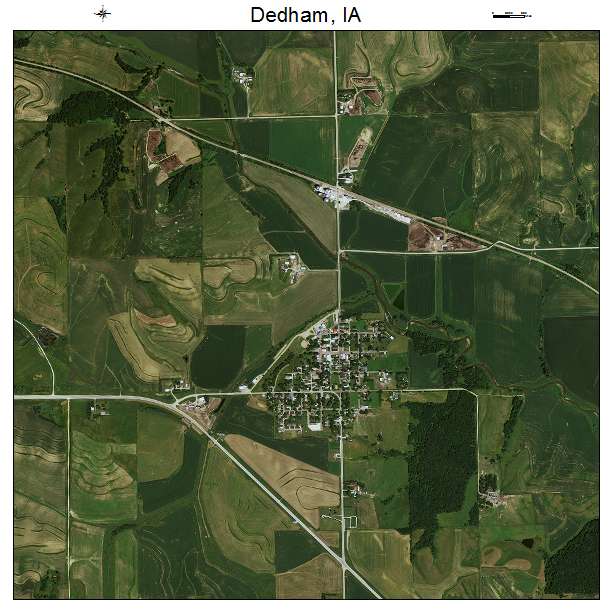 Dedham, IA air photo map