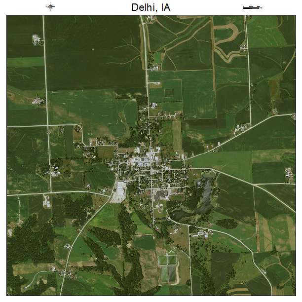 Delhi, IA air photo map