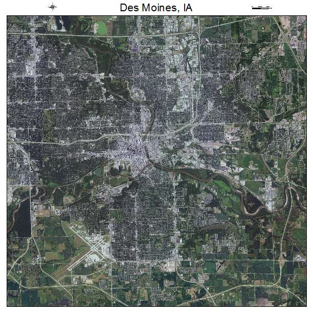 Des Moines, IA air photo map