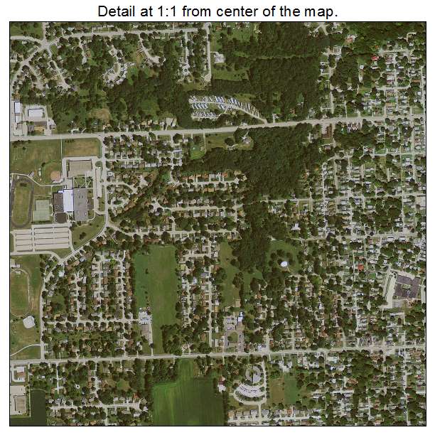 Burlington, Iowa aerial imagery detail