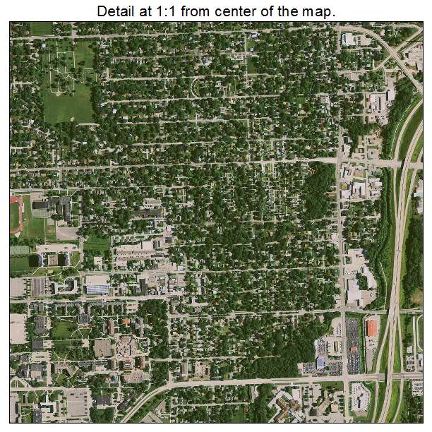 Cedar Falls, Iowa aerial imagery detail