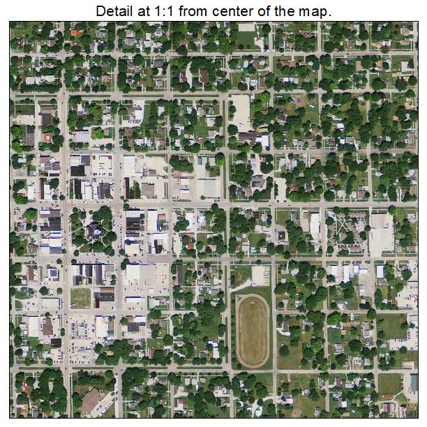Clarinda, Iowa aerial imagery detail