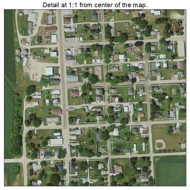 Farmersburg, Iowa aerial imagery detail