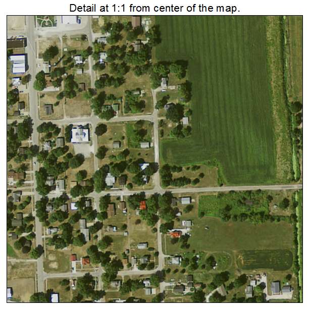 Oakville, Iowa aerial imagery detail