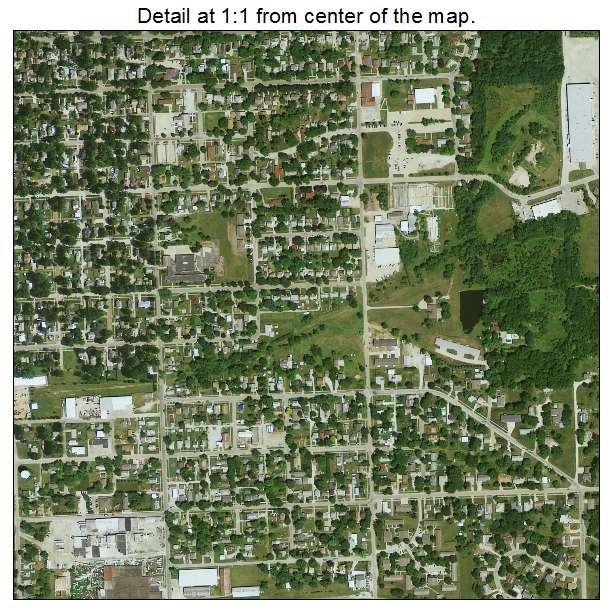 Oskaloosa, Iowa aerial imagery detail