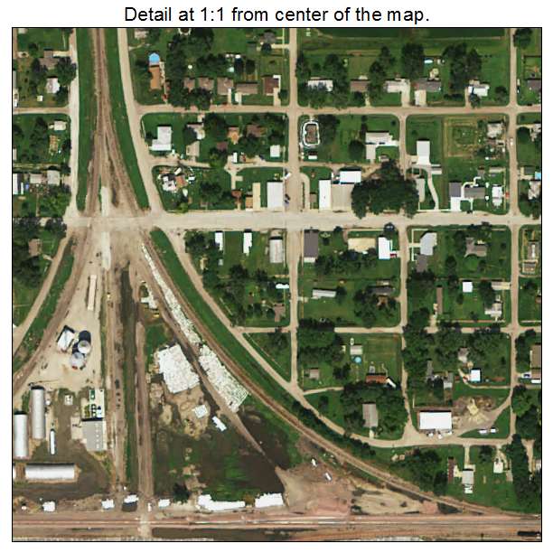 Pacific Junction, Iowa aerial imagery detail