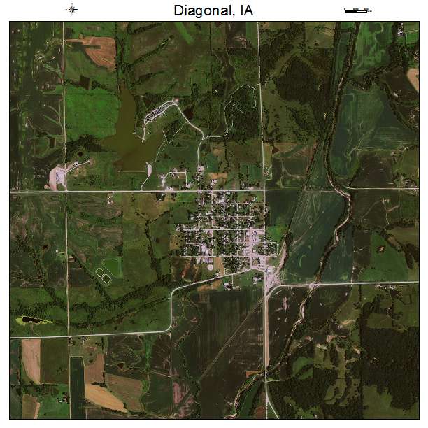 Diagonal, IA air photo map