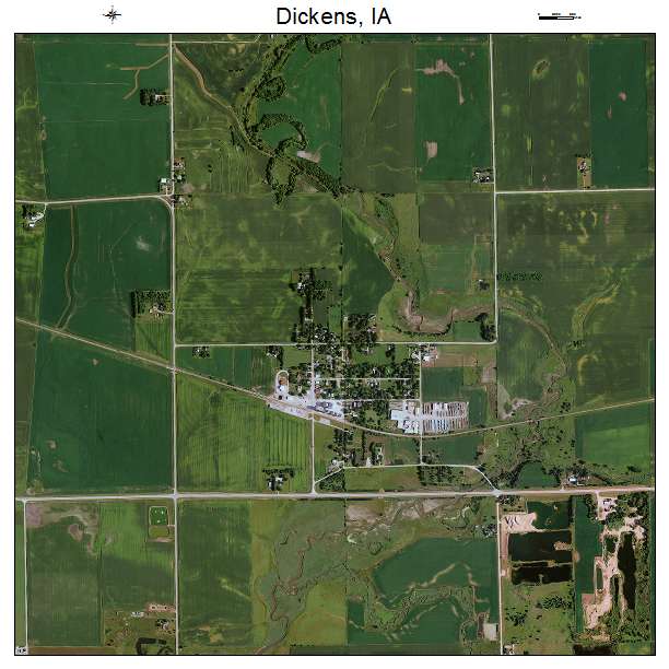 Dickens, IA air photo map