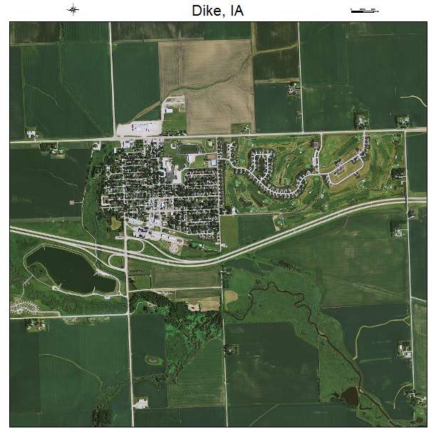 Dike, IA air photo map